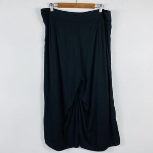 Torrid Plus Size 14 Wide Leg Cropped Pants Black Rayon Side Zip Casual